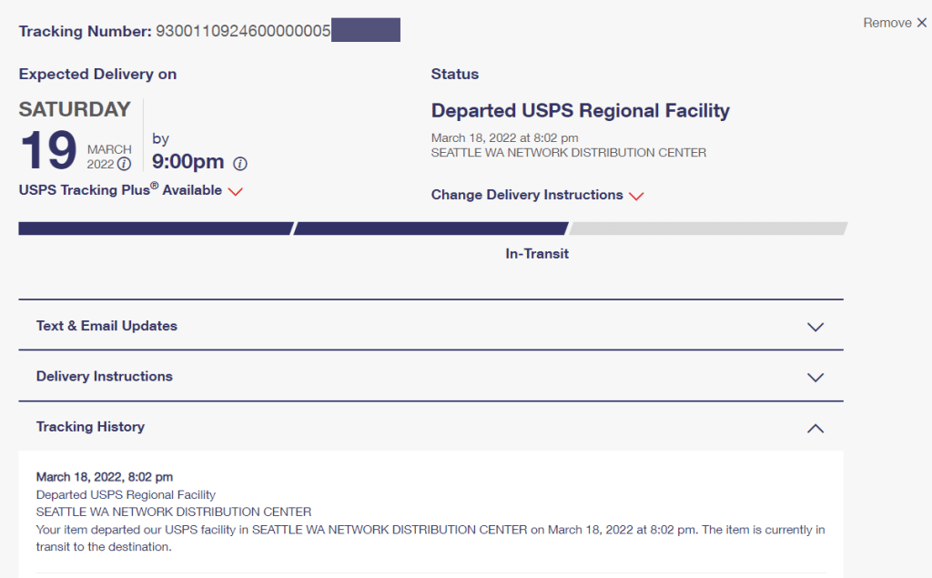 USPS tracking not updating internationally but pac - PayPal